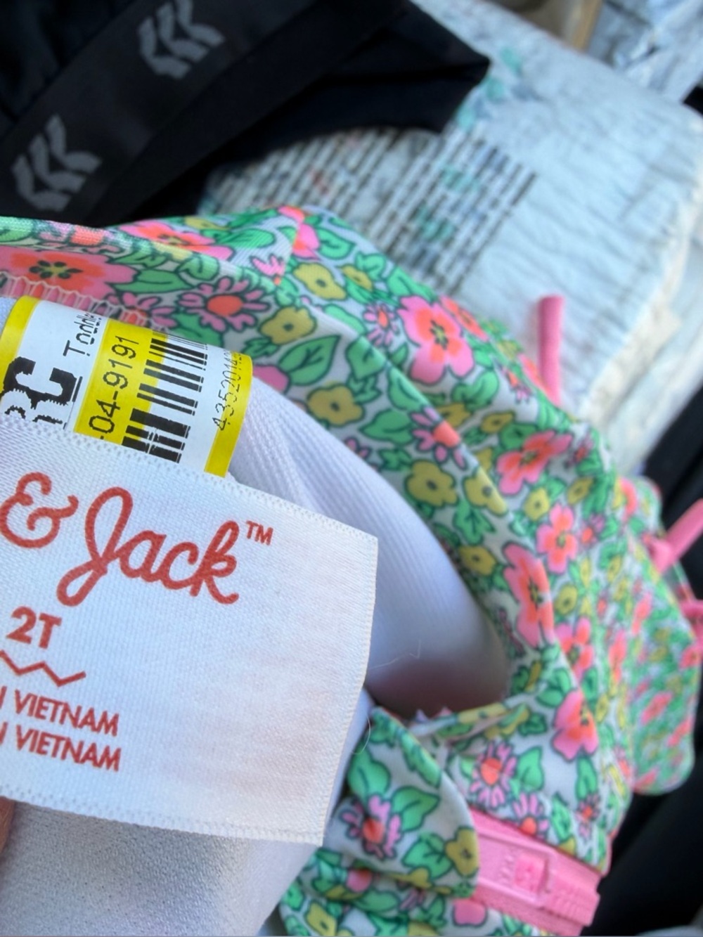 Cat & Jack Floral Toddler swimsuit2T - Pink & Green nwt